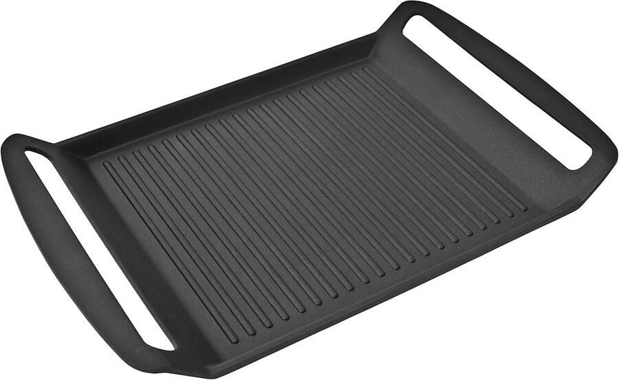 Grillplaat Gegoten Aluminium Vetarm Grillen Antiaanbaklaag 39 x 26 cm Zwart