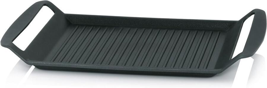 Grillplaat Gietijzer Bakplaat Koekenpan Binnen Grillen Antiaanbaklaag Keramisch 30 x 24 cm Zwart