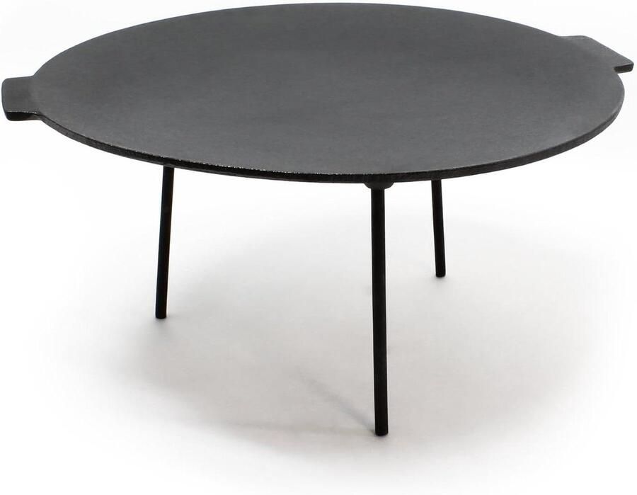 Grillplaat Gietijzer Buiten Koken Open Vuur Grillen Afneembare Poten 44 cm Diameter Zwart