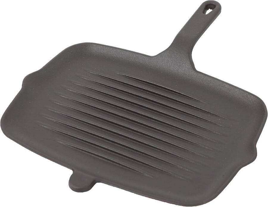 Grillplaat Gietijzer Grillpan Ovaal Koken en Braden Geëmailleerd Gietijzer 330mm x 220mm Zwart