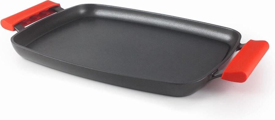 Grillplaat Gietijzeren Pan Gezond Koken Antiaanbaklaag 34x25 cm Zwart