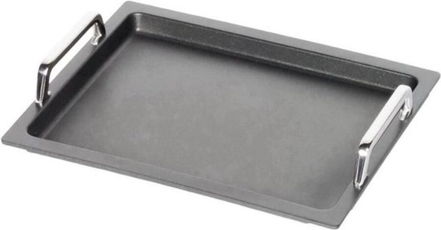 Grillplaat glad Bakplaat Plaat Gegrild Eten Bereiden Lotan Antiaanbaklaag 26.5 cm x 32.5 cm Zwart