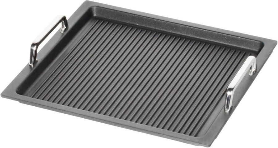 Grillplaat Glad Keukenplaat Bakplaat Gerechten Bereiden Krasbestendige Laag 53 x 32.5 cm Zilver