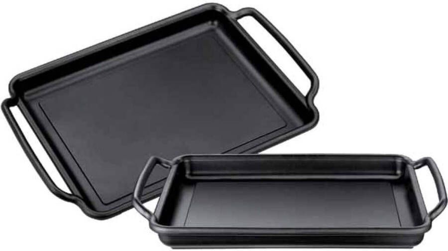 Grillplaat glad Solid+Teflon Classic gecoat 40 x 28 cm