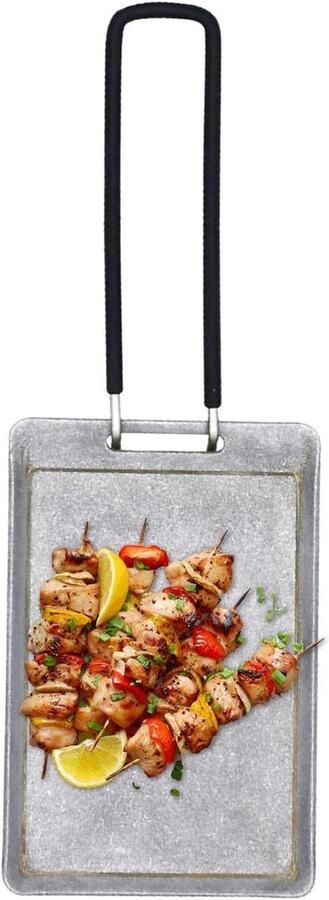 Grillplaat Grillpan Bakplaat Buiten Koken Antiaanbaklaag 23 cm Grijs