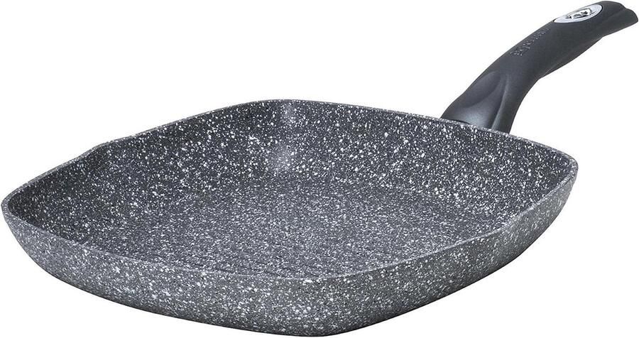 Grillplaat Grillpan Inductie Koken aanbraden Petravera coating 28 x 28 cm Grijs