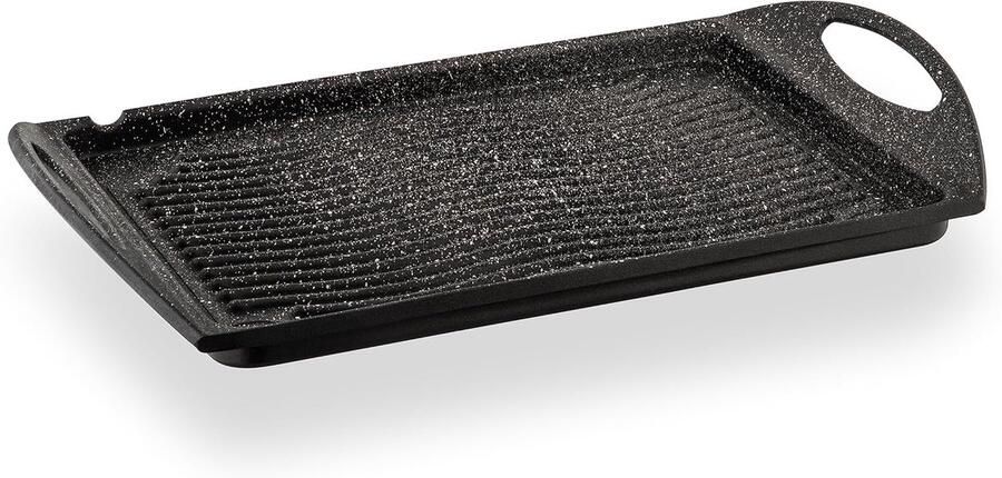 Grillplaat Grillpan Koken aan tafel Dik aluminium 34x26 cm Zwart