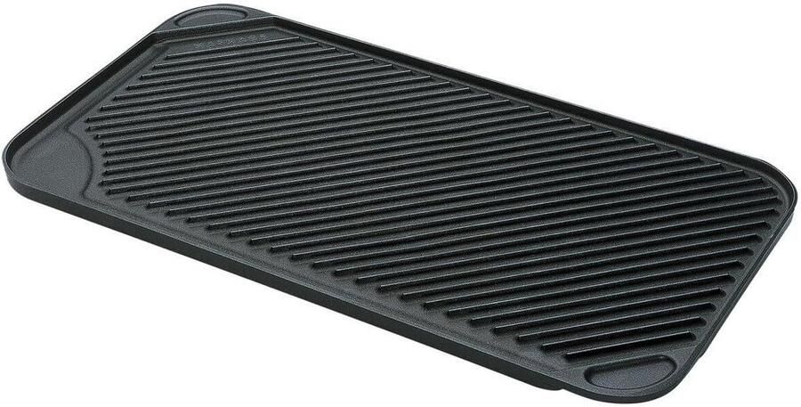 Grillplaat Grillpan Rechthoekig Vetvrij Braden Handgegoten Aluminium 44 x 24 cm Zwart