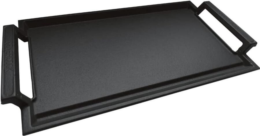 Grillplaat Inductie Gietijzeren Grillplaat Grillpan 43 X 23 Cm Grillpan Voor Inductiekookplaat Open Vuur Oven Elektrische Kookplaat Buitenbarbecue Met 2 Handgrepen Aan De Zijkant