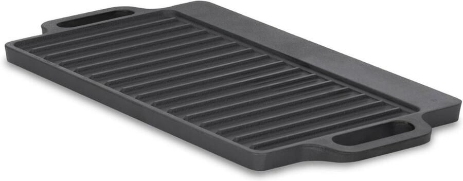 Grillplaat Inductie Gietijzeren Grillplaat Met Handvatten 40 X 20 5 Cm Grillpan Aan Beide Zijden Te Gebruiken Rechthoekig Universeel En Stevig Grillplaat Voor Houtskool- En Gasbarbecueaccessoires Grillplaat