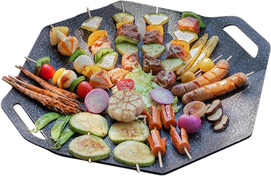 Grillplaat Keuken Grill Gezond Grillen Olieafvoer Ontwerp 40 cm Zwart