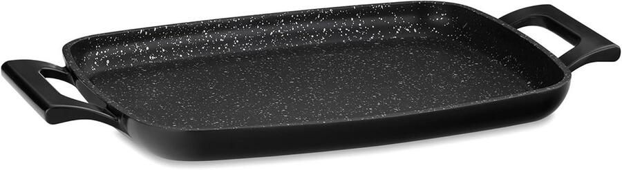 Grillplaat Koekenpan Binnen grillen Antiaanbaklaag 29 x 23 cm Zwart