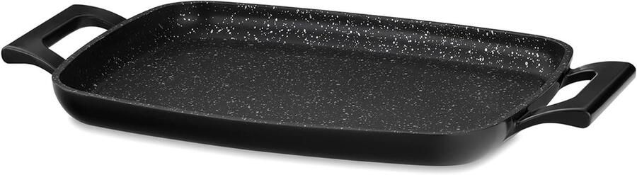 Grillplaat Koekenpan Binnen grillen Antiaanbaklaag 29 x 23 cm Zwart