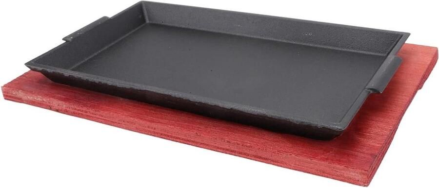 Grillplaat Koekenpan Buiten Koken Anti-aanbaklaag 31.5x19cm Zwart