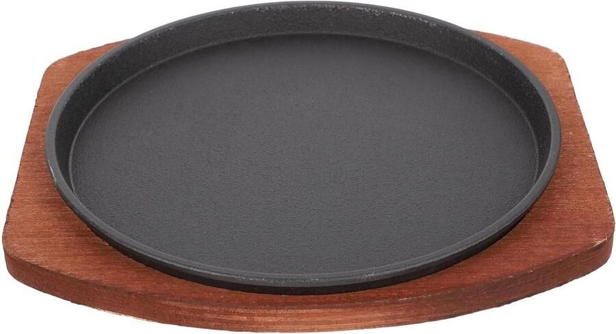 Grillplaat Koekenpan Buiten koken Gemaakt van ijzer 21 cm Zwart