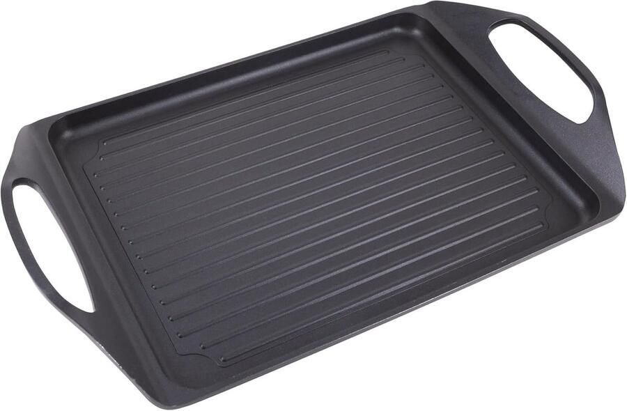 Grillplaat Koekenpan Gerechten Bereiden Titanium Non-stick Coating 45 x 27 cm Aarde