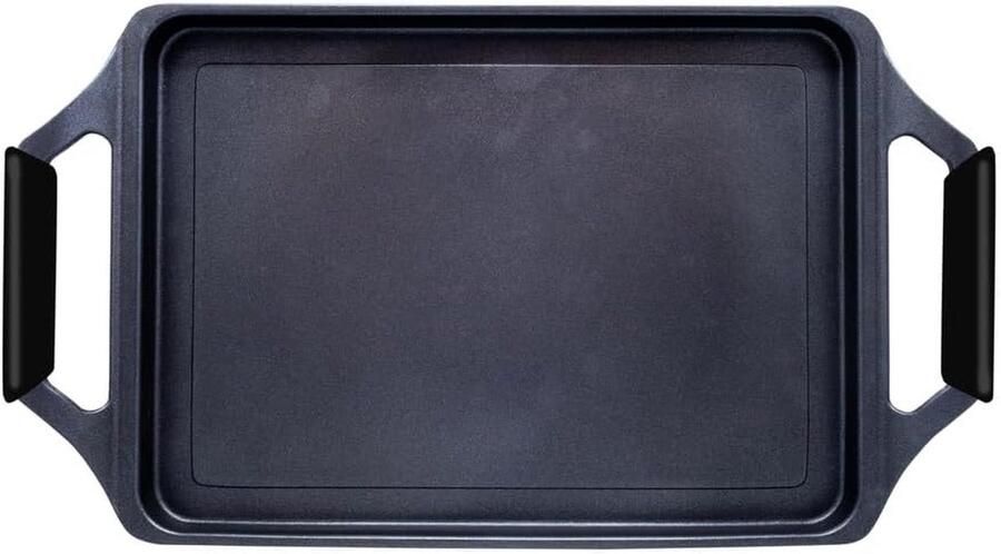 Grillplaat Aluminium Bakplaat Gezond Koken Antiaanbak Titan 43 cm Zwart