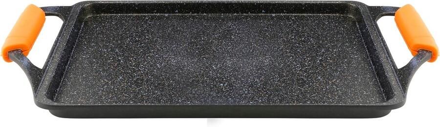 Grillplaat Koekenpan Lekker Koken Titanium Antiaanbak 37 x 25 cm Zwart