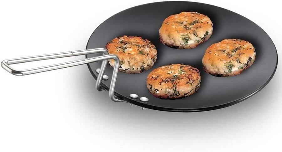 Grillplaat Koekenpan Lekker Koken Duurzame Hard Anodizing 23 cm Zwart