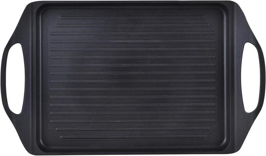 Grillplaat Koekenpan Lekker Koken Ruimtebesparend Stapelbaar 34 x 26 cm Zwart
