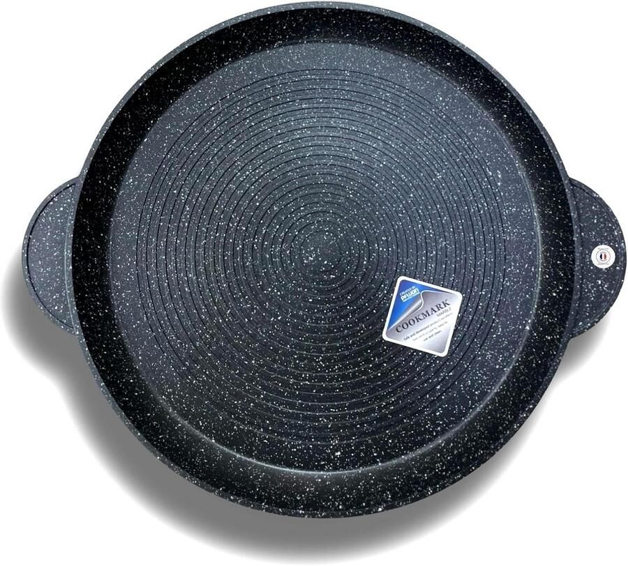 Grillplaat Koekenpan Lekkere gerechten maken Steenlook anti-aanbaklaag 32 cm Zwart