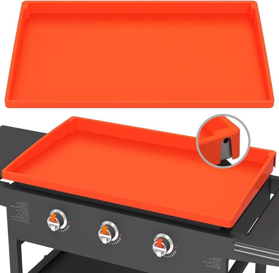 Grillplaat Mat Bakplaat Cover Bescherming Grill Volledige Dekking 28 Inch Oranje