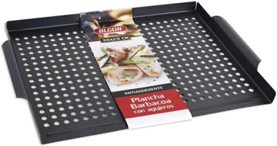 Grillplaat met gaten Bakplaat Buiten koken Antiaanbaklaag 36 x 29 cm