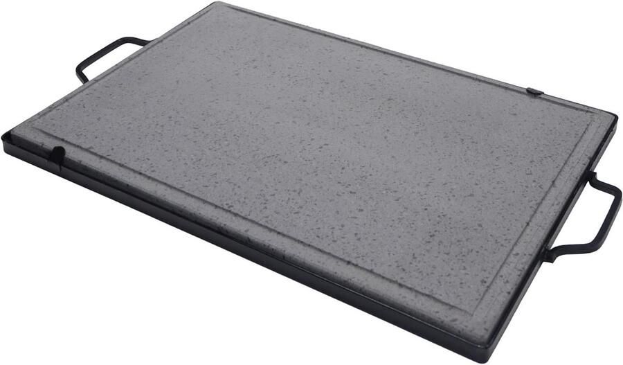 Grillplaat Natuursteen Lavasteen Grill Vetvrij Koken Natuurlijke Smaakbehoud 60x40 cm Zwart