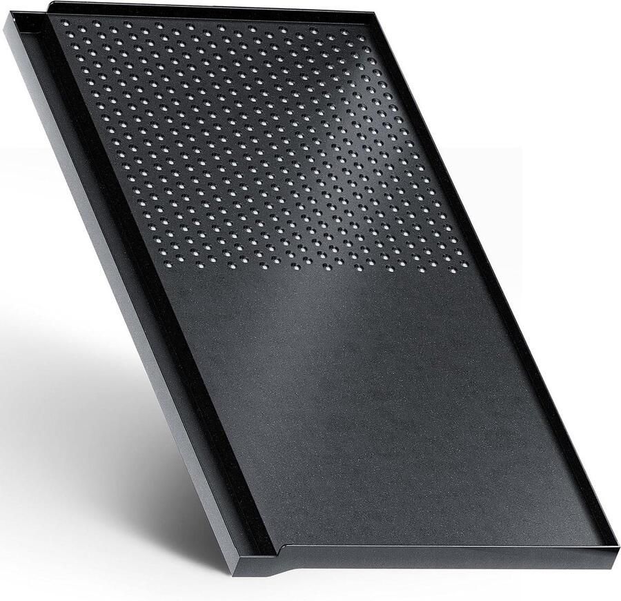 Grillplaat Opzetstuk Grillpan Camping Vetarm Grillen Premium Anti-aanbaklaag 45 x 24 cm Zwart