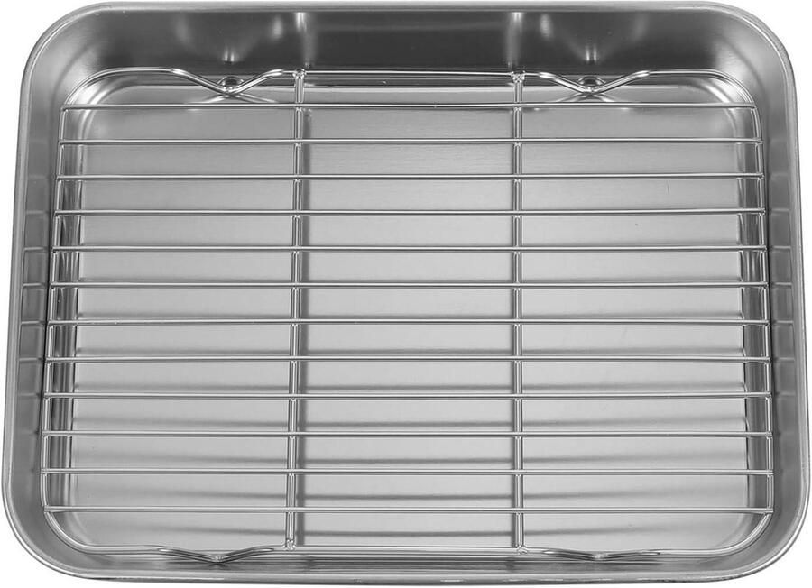 Grillplaat Ovenplaat Bakplaat Koken Bakken Roestvrij Staal 23 cm Zilver