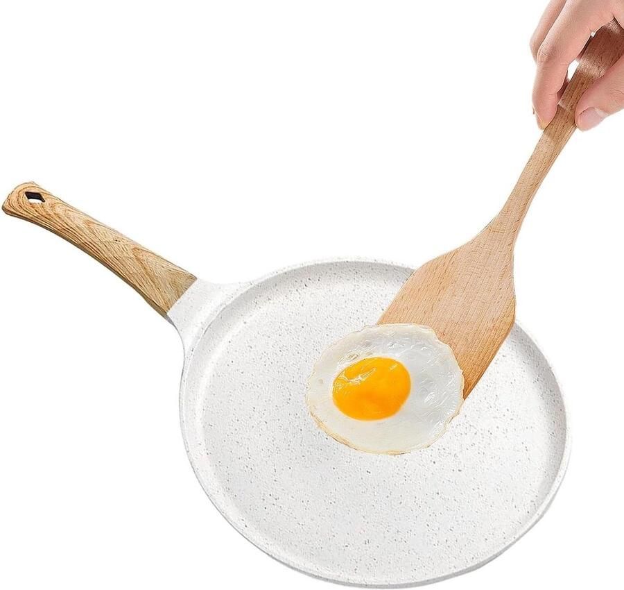 Grillplaat Pannenkoekenpan Inductie Lekker Koken Anti-aanbaklaag 24 cm Wit