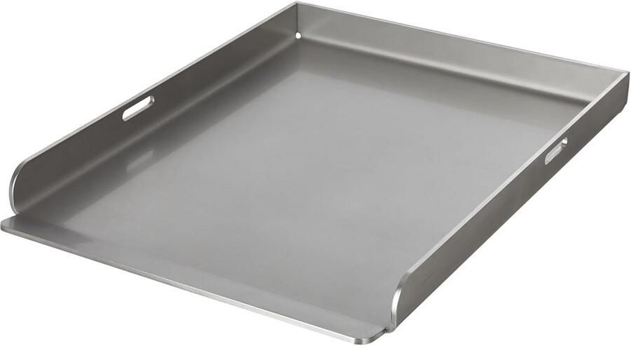 Grillplaat Plancha Bakplaat BBQ Buiten Koken Massief RVS 37 x 30 cm Zilver