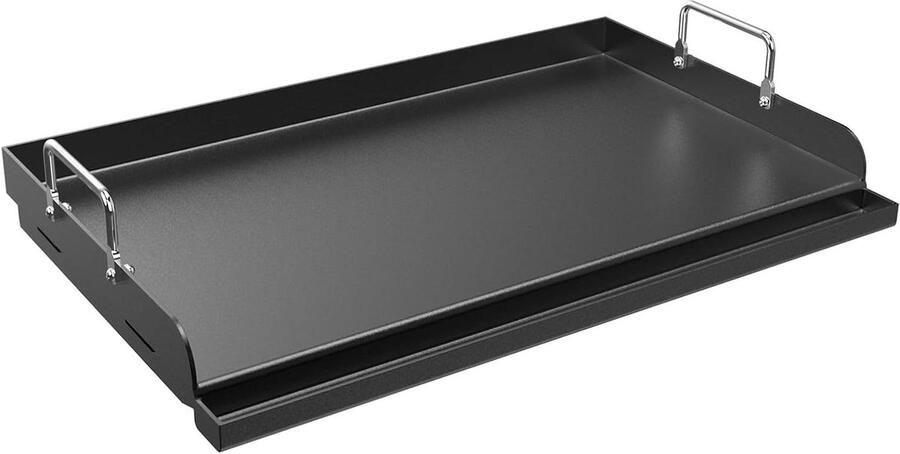 Grillplaat Plancha Bakplaat Buiten Koken Antiaanbaklaag 63 x 41 cm Zwart