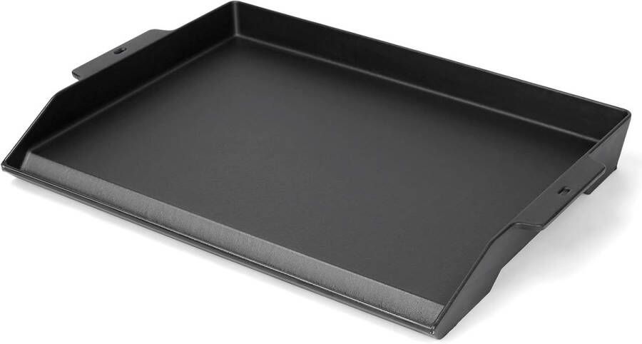 Grillplaat Plancha Grillplaat Universele Grote Gietijzeren voor Alle Gasbarbecues Oven Fornuis met Antiaanbaklaag Extra Hoge Rand 58.6x40.5cm Zwart