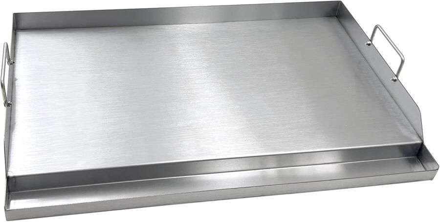Grillplaat Platte Bakplaat Buiten Koken Heavy Duty Roestvrij Staal 63.5x40.6x7 cm Zilver