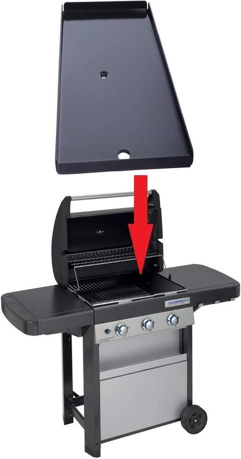 Grillplaat Reserveonderdeel Barbecue Buiten Koken Geëmailleerd Staal 22.5 x 45 cm Zwart
