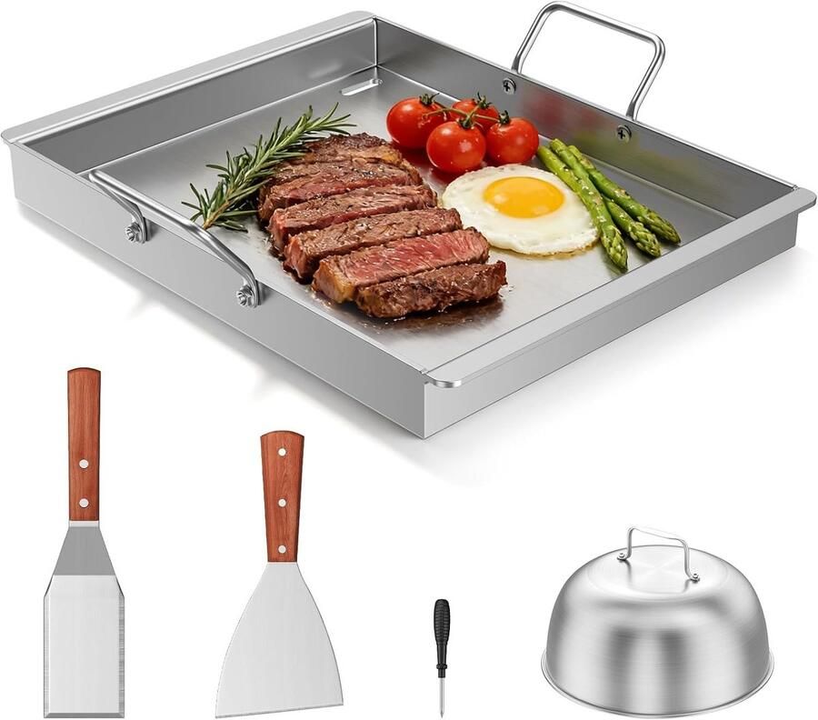 Grillplaat Roestvrij Staal 4-delig Duurzame Kookplaat