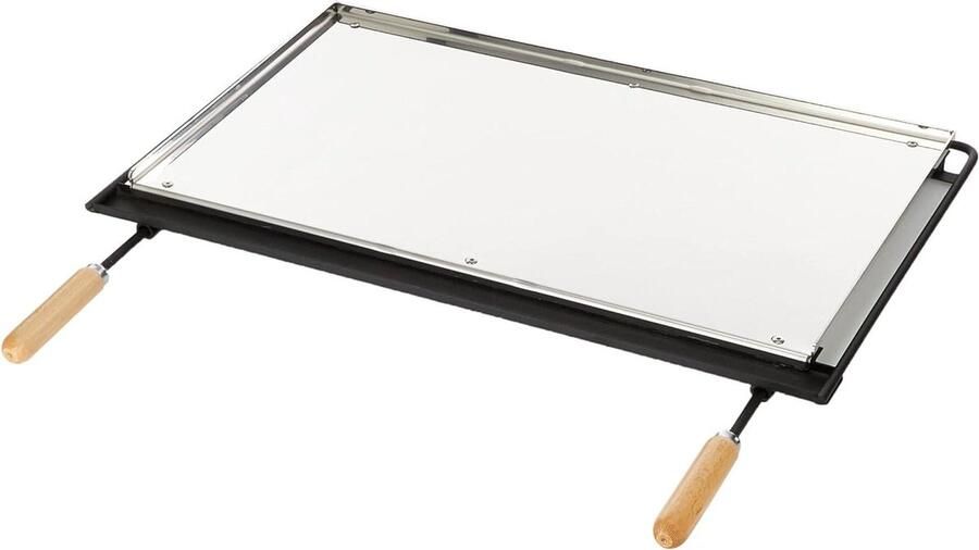 Grillplaat Roestvrij Staal Bakplaat BBQ Buiten Koken Duurzame Constructie 68 x 41 cm Metálico