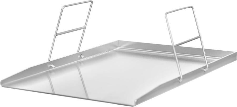 Grillplaat Roestvrij Staal Bakplaat Teppanyaki Barbecue Accessoire Met Handvatten 48 x 34 cm Zilver