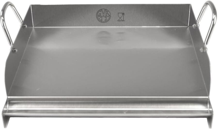 Grillplaat Roestvrijstaal Grill Accessoire Veelzijdig Grillen Gelijkmatige Warmte 32 cm Diameter Zilverkleurig