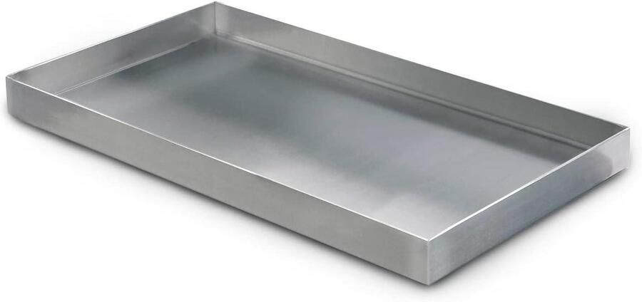Grillplaat Roestvrijstalen Pan Koken op Gas Optimale Warmteverdeling 25 x 445 cm Zwart