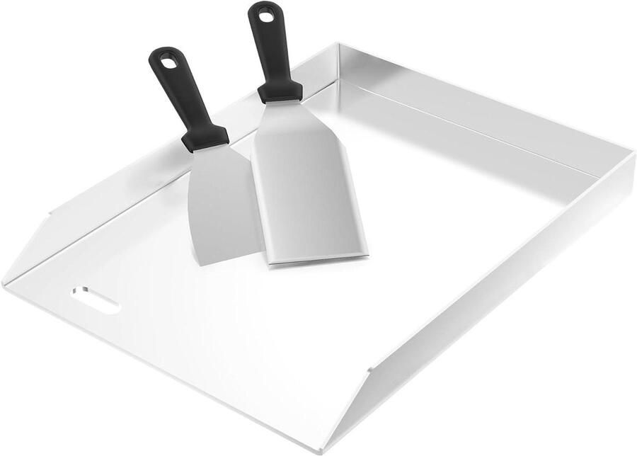 Plancha Grillplaat Bakplaat RVS Buiten Koken Gelijkmatige Warmte 30 x 40 cm Zilver
