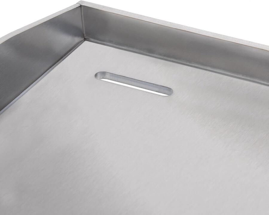 Grillplaat RVS BBQ Plancha Buiten Koken Massief 4mm Staal 30 x 45 cm Zilverkleurig