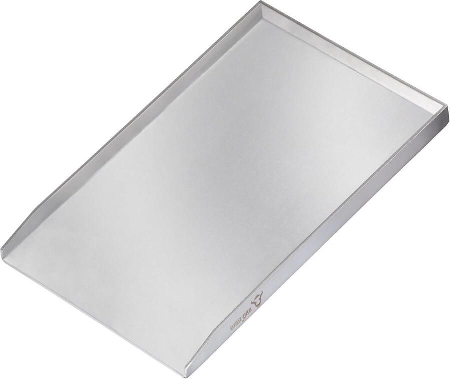 Grillplaat RVS BBQ Plancha Buiten Koken Massieve 4mm Dikte 325 x 49 cm Zilver