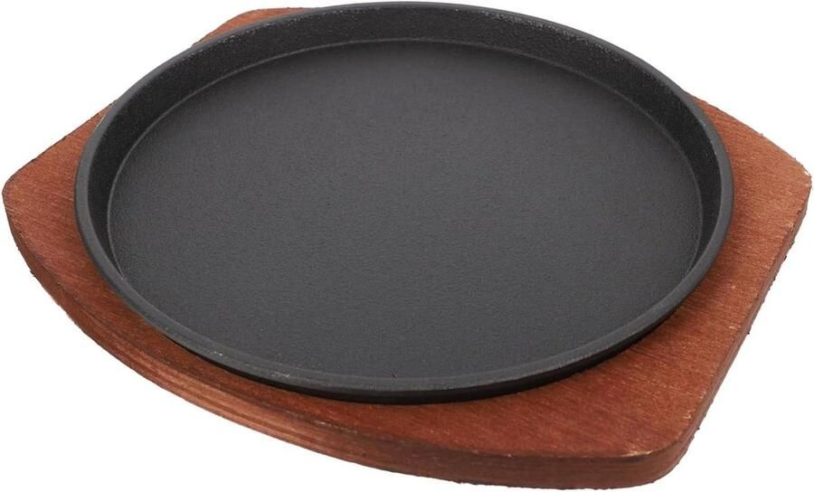 Grillplaat Sissende Plaat Buiten Koken Antiaanbak Laag 21x21 cm Zwart