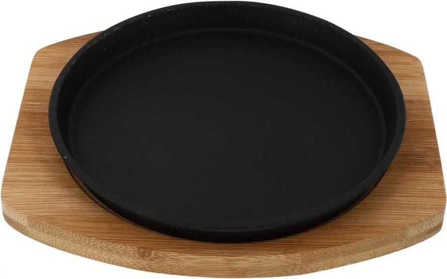 Grillplaat Sissende schotel Buiten koken Gietijzeren kwaliteit 20x20 cm Zwart