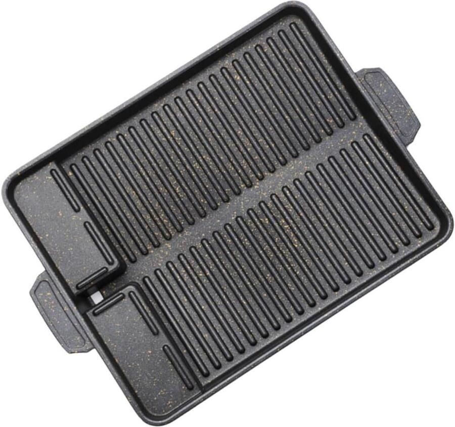 Grillplaat Vierkant Bakplaat Buiten koken Antiaanbaklaag 26x26 cm Zwart