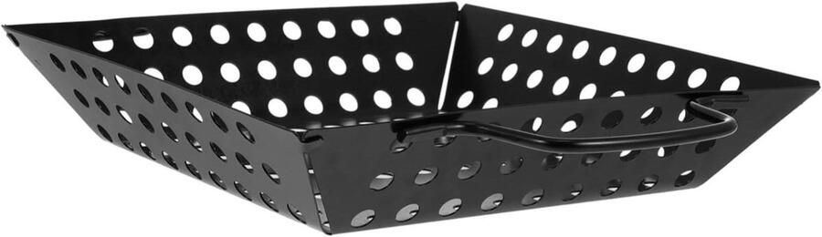 Grillplaat Vierkant BBQ Pan Buiten Koken Antiaanbaklaag 31x23x5 cm Zwart