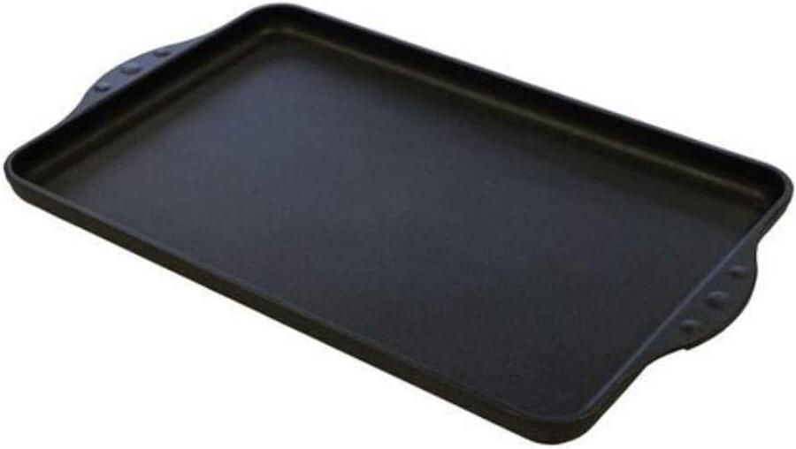 Grillplaat XXL Plancha glad Gezond koken Gegoten aluminium 43x28 cm Zwart