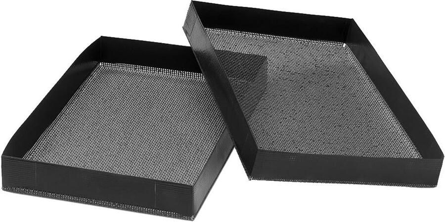 Grillplaten Anti-aanbak Lekker Grillen Hoogwaardige Coating 2 stuks 28 cm Zwart